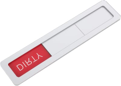 Vaatwasser Label - Indicator Schoon Vuil - Keuken Communicatie - Schakelbaar Status - 18 x 4 cm - Zilver