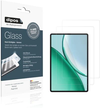 dipos – 2x Pantserfolie geschikt voor Honor Pad X10 | 9H Screenprotector
