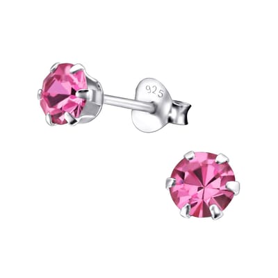 Amanto Oorbellen Elka Roze - 925 Zilver E-Coating - ∅5mm