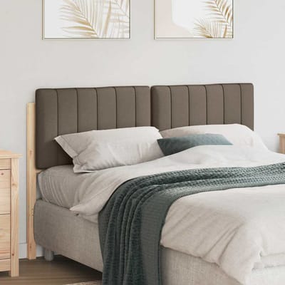 vidaXL - Gestoffeerd - hoofdbord - Bruin - en - Taupe - 140 - cm - Massief - grenenhout
