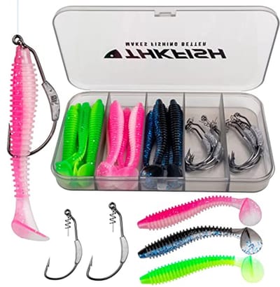 Vishaken Twist-lock en Gewogen Haken - Onkruidloze Swimbait Haken voor Zoute en Zoetwater
