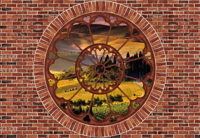 Fotobehang View Landscape Italian Meadow Hills | XL - 208cm x 146cm | 130g/m2 Vlies