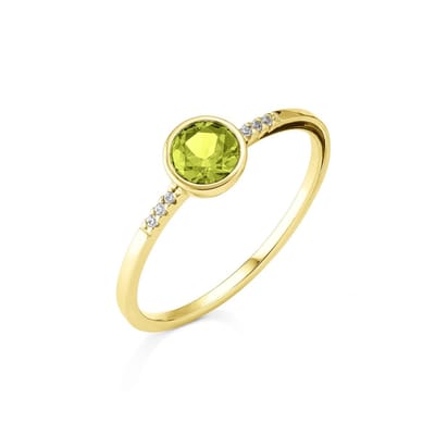 Orolino Ring Gold 585 mit 6x Brillant zus. 0,025ct. und Peridot