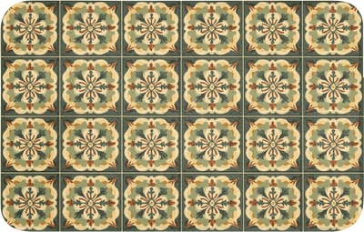 Badmat 80x50 cm - Antislip - Ornament - Patroon - Groen - Badmatten voor badkamer - Badkamermat - Douchemat - Badkamer mat
