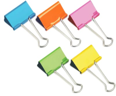 RAPESCO Foldback-papierklem/brievenklem, (B)19 mm, kleuren assorti, 10 st.