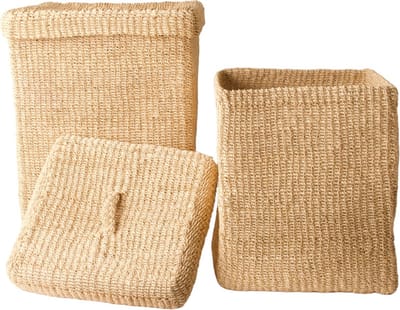 WinQ! - Mand Abaca Off white 45cm hoog 35cm breed- Opbergmand- decoratie mand- Wasmanden - duurzaam en sterk - mand rechthoekig
