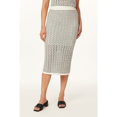 Scotch & Soda Pencil Scallop Knit Skirt Sugar Swizzle / Black Night Taglia: L | Minigonne Outlet | Donna | Nero