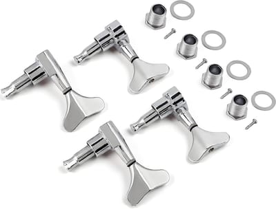 MK Stoer -Bass Guitar Tuner - Stemapparaat Basgitaar - Fish Tail Schakelaar - Gesloten Mechaniek - 2L2R Configuratie - Upgrade Onderdelen - Professionele Muzikanten - Doe-het-zelvers - Gitaristen - Geschikt voor Basgitaren