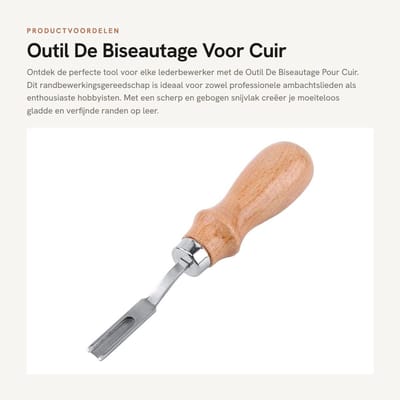 Dailygoods- Randafwerker - Scherp Stalen Mes - Comfortabele Harthouten Handgreep - Gladmakend Gereedschap - Voor Lederen Ambachtslieden - Duurzaam Vakmanschap