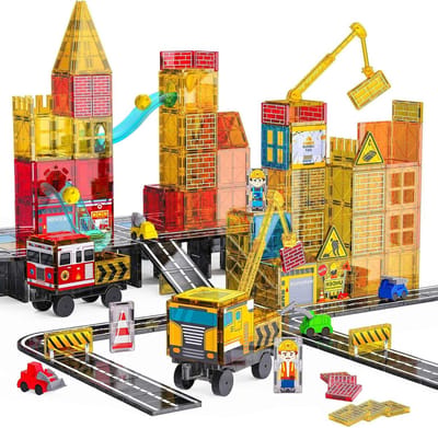 Magnetische Bouwtegels - Bouwspel Magnetisch Speelgoed - Kinderen Leren Bouwen - Stabiele Constructies - 51 Onderdelen - Multicolor