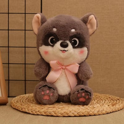 Nœud Papillon Boutique Mignon Peluches Raton Laveur Poupées de Chiffon pour Filles Cadeaux d'Anniversaire Cadeaux de Poupée pour la Fête des Enfants 8 inch