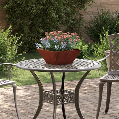 vidaXL - Plantenbak - Roestkleurig - 35 - x - 35 - x - 15 - cm - weervast - staal