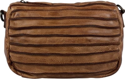 Arrigo Schoudertasje Dames Klein - Crossbody Tas Dames - Gewassen Leer - Cognac