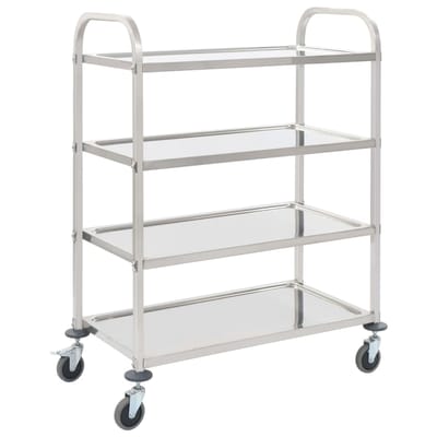 vidaXL - Keukentrolley - 4-laags - 107x55x125 - cm - roestvrij - staal