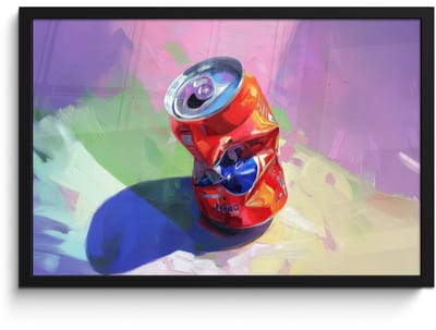 Poster in lijst - Fotolijst 60x40 cm - Posters - Frisdrank - Blik - Paars - Posterlijst zwart - Decoratie - Wanddecoratie woonkamer - Muurdecoratie slaapkamer