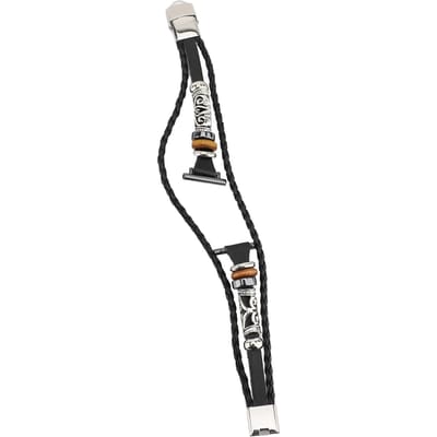 Etnische Vintage Stijl Smartwatch Band PU Leer Vervangende Polsband voor Mannen Vrouwen Zwart 22mm black