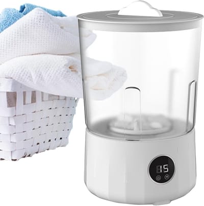 Mini-wasmachine: 1,5 liter draagbaar wasapparaat met 3 reinigingsmodi, oplaadbaar ontwerp maakt een eenvoudige bediening mogelijk. Betrouwbaar wasapparaat voor je behoeften