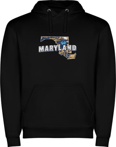 Zwarte Wanna have hoodie voor de echter Amerika / Verenigde Staten liefhebber, de Amerikaanse staat Maryland Print Full Color Color merk Roly maat M