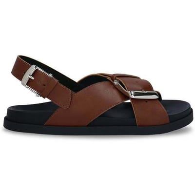 Sandalen Nae Vegan Shoes Vegan Platte Sandalen voor Dames Luna Bruin