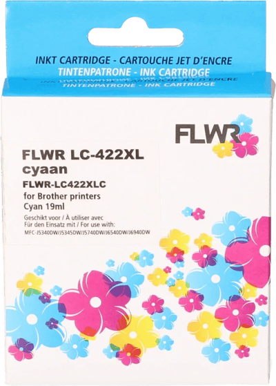 FLWR - Cartridges / Brother LC-422XL / cyaan / Geschikt voor Brother