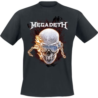 Megadeth T-shirt - Vic & Flames - S tot 5XL - voor Mannen - zwart