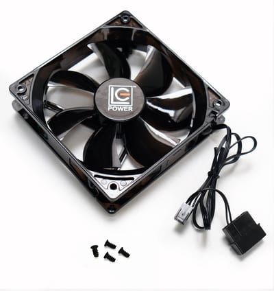 PC Behuizing Ventilator Zwart Frame Blauwe LED Fan 120x120x25 mm - DC 12V - met 3pin - 2 pin Molex Connector - 1 stuk