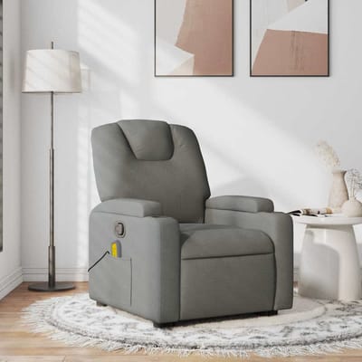 Vidaxl Klapbare Massagestoel, Donkergrijs, Bekleed met Stof