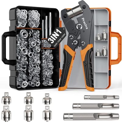 Doorvoerset - Oogjespons - Gaten Maken - Drie Maten - 6 tot 12mm - Zwart