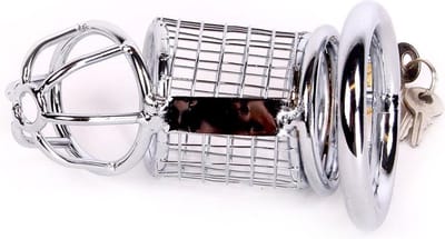 Kuishuidskooi | Chastity Cage Kippengaas metaal met hangslot