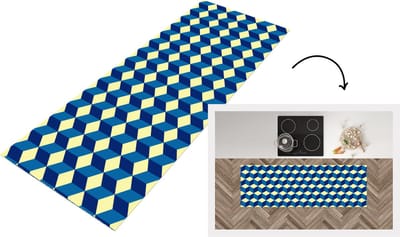 Keukenloper - Loper keuken - Cube - Kubus - Patronen - 150x50 cm - Keukenloper vinyl