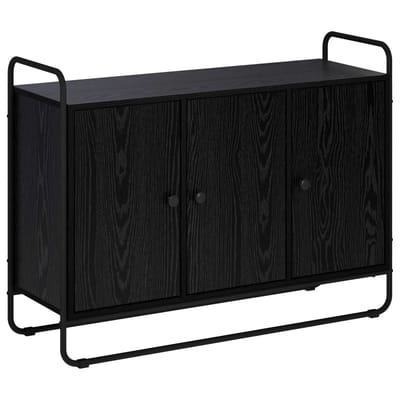 vidaXL - Dressoir - Zwart - eiken - 102 - x - 35 - x - 75 - cm - Bewerkt - hout