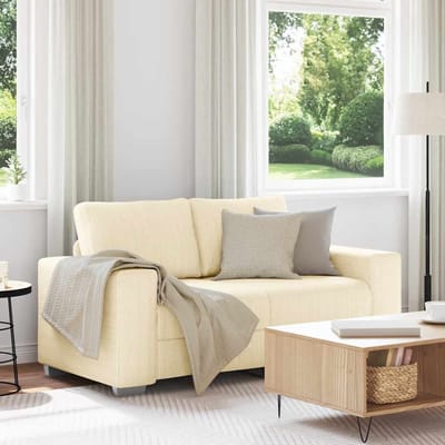 vidaXL - Loveseat - Sofa - Crème - 160x77x82 - cm - Corduroy - Stof