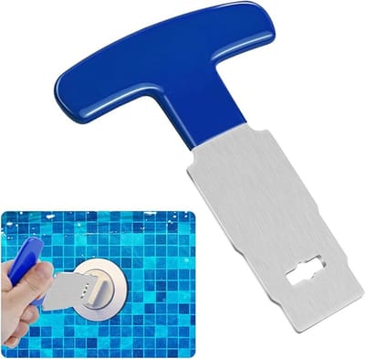 Zwembadstopverwijderingstool met handgreep, geüpgradede metalen verwijdertool, geschikt voor bovengrondse zwembad spa terugstroommondstuk aansluiting, geschikt voor SP1419A-SP1419E Hayward (blauw-2 stuks)