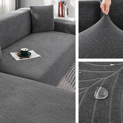 Jacquard Waterdichte Bankhoes Elastische All-Inclusive Bankstoelhoes Voor Woonkamer Meubelbeschermer Voor Huisdieren Kinderen Verwijderbaar Small(90-140cm)1pc gray