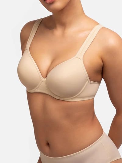 Dorina T-shirt BH met beugel - Rachel - 90D - Beige.