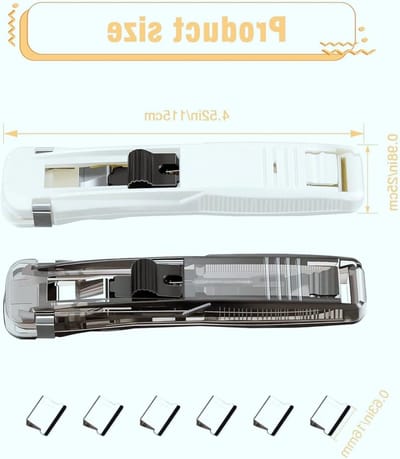 Dispenser Set voor Paperclips - 2 Draagbare Handheld Houders + 300 Zilveren Metalen Clips voor Kantoor, School en Thuisgebruik
