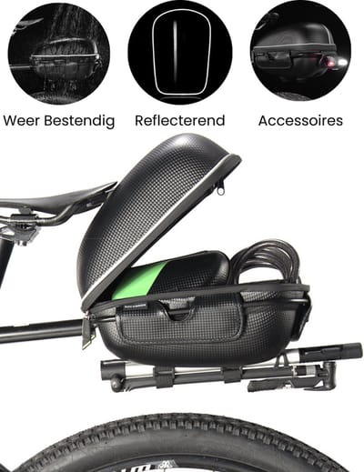 Rockbros - Zadeltas voor achterop de Fiets - Waterdichte Fietstas - Reflecterend - Zwart