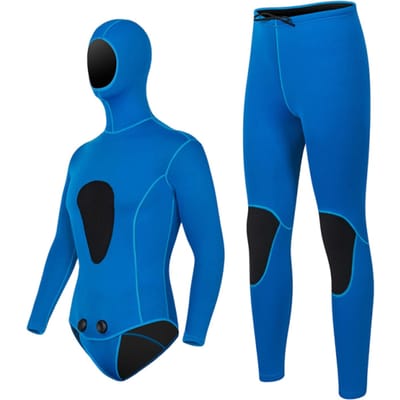 Heren 2-delige Wetsuit Set 3 mm Thermisch Neopreen Speervissen Duikpak voor Zwemmen Watersport Blauw (Top + Broek) XL blue