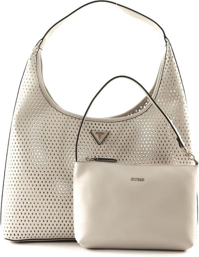 GUESS Shopper Vikky Hobo Bag Stone Beige
