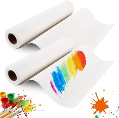 Tekent papier rol 38 cm x 30 m, wit recyclebaar papier voor kinderen en kunstenaars, ideaal voor schetsen en schilderen, 70 g/m² (set van 2)