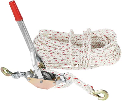Kabeltrekapparaat, trekkracht 3/4 ton (1.653 lbs), 100 voet kabel x 0,6 inch diameter, 2 haken, zware kabellier voor het verplaatsen van boten, vastzetten van objecten, transporteren van boomstammen