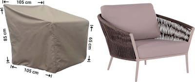 Raffles Covers Tuinstoelhoes - 105 x 105 H: 85 cm - RLC105shaped - Waterdicht - Ademend - UV-bestendig - Elastisch rijgkoord - Beschermhoes tuinmeubelen