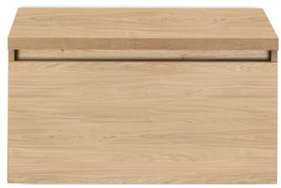 Frozen Badmeubelset 80 cm - Greeplijst in Kleur - Inclusief Wastafelbovenblad Casella Oak
