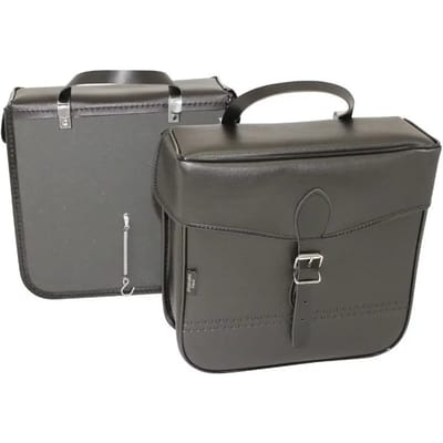 Paar fietstassen achteraan vintage - haaksluiting - lederlook Sportfabric S14 30x 11 x 30 cm