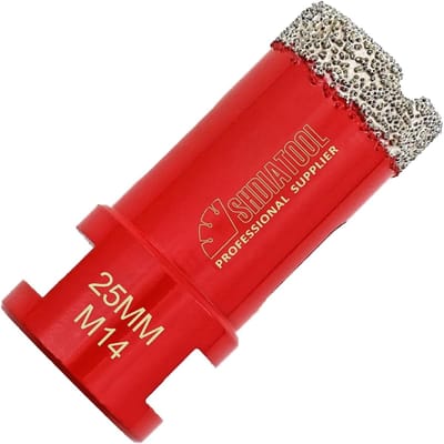 Diamant tegelboor - Gatenzaag - Materiaal boren - Vacuüm gesoldeerd - 25 mm - Rood