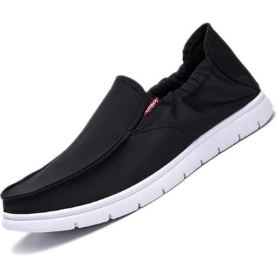 Nieuwe Stijl Stoffen Schoenen Zachte Zool Herenschoenen Ademende Casual Board Schoenen Luie Schoenen Heren Casual Canvas Schoenen 44 black