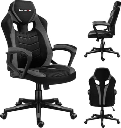 Huzaro Force 2.5 Mesh Gamingstoel – Ergonomische Game Stoel tot 130 kg, Ademende Mesh, Grijs