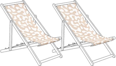 ANZIO/AVELLINO - Set van 2 hoezen - Abstract/Beige - Polyester