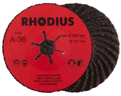 RHODIUS - 5 Stuks - Slijpschijf - Doorslijpen - Fibre Disc Schuurschijven SFA Ø 125mm Korrel 36 - Verpakt per 5 Stuks