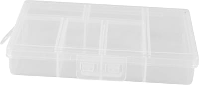 Nagelbedel Opbergdoos - Kralen Organizer - Kleine Spullen Sorteren - Transparant Met Deksel - 12 cm Lengte - Transparant